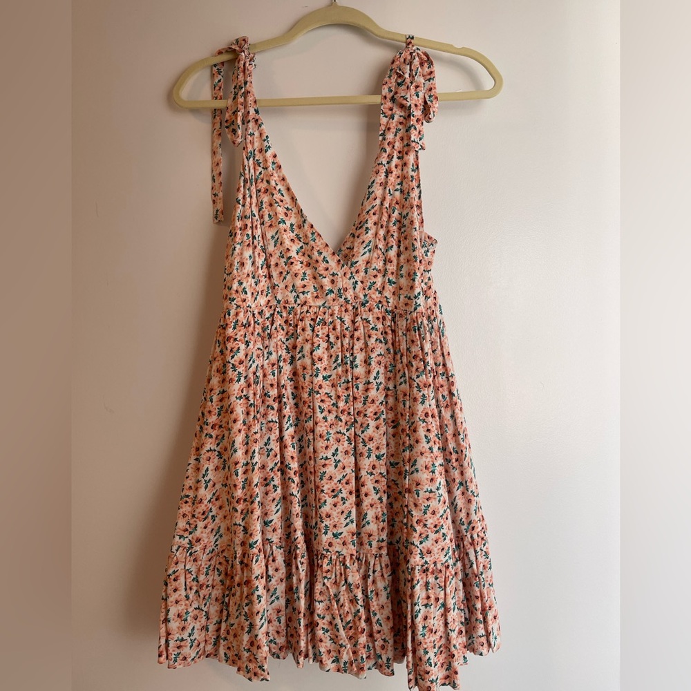 Floral V neck dress